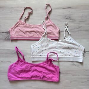 Cat & Jack | Hanes Girls' Cotton Bralettes - White, Pink, Polka Dot